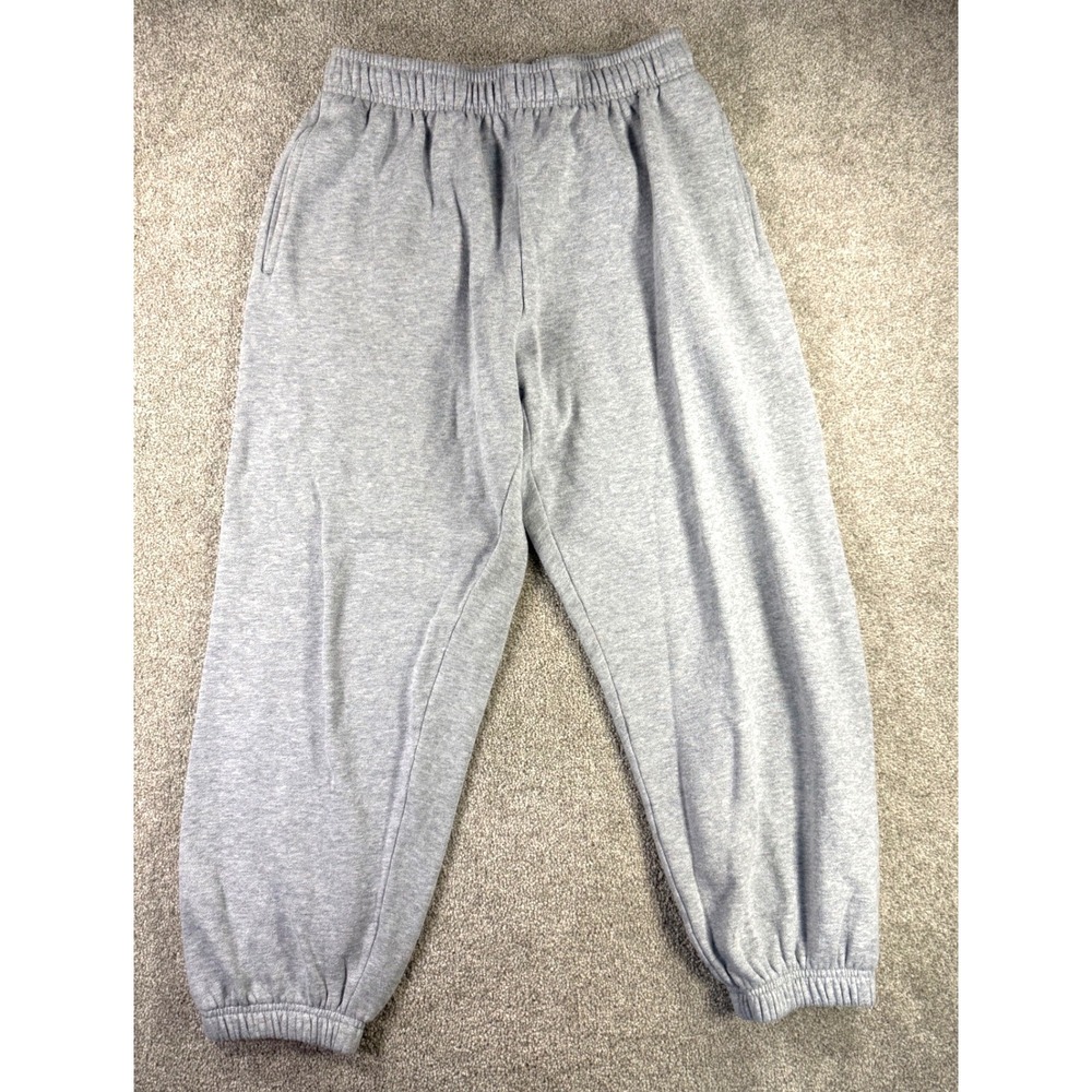 PINK Victoria's Secret Gray Fleece Jogger Sweatpants Back Logo Medium